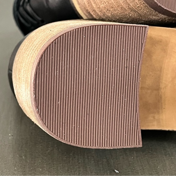 Steve Madden Womens Size 8 Rosana Black Leather Gladiator Sandals Stacked Heel - Picture 8 of 8